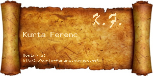 Kurta Ferenc névjegykártya