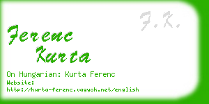 ferenc kurta business card